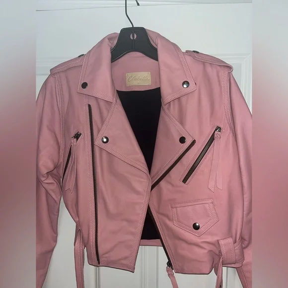 Cleobella Pink Leather Jacket - Picture 2 of 15